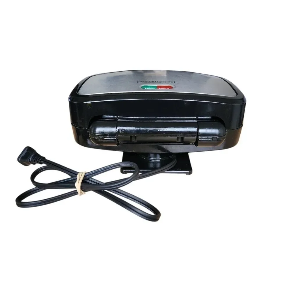 BLACK+DECKER 3-in-1 Waffle Maker Sandwich Grill Non-Stick Plates Vertical...